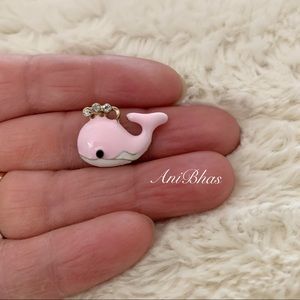 Beautiful Enamel Pink Whale Charm/ Pendant